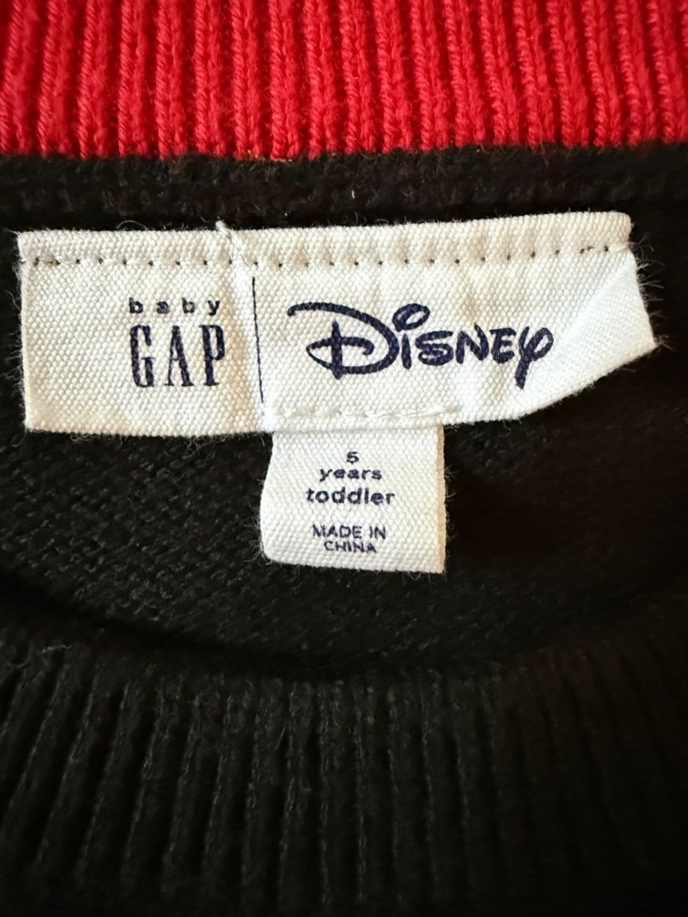 Disney Gap Mickey Mouse Black Sweater Kids Size 5 Years Toddler - Picture 2 of 4